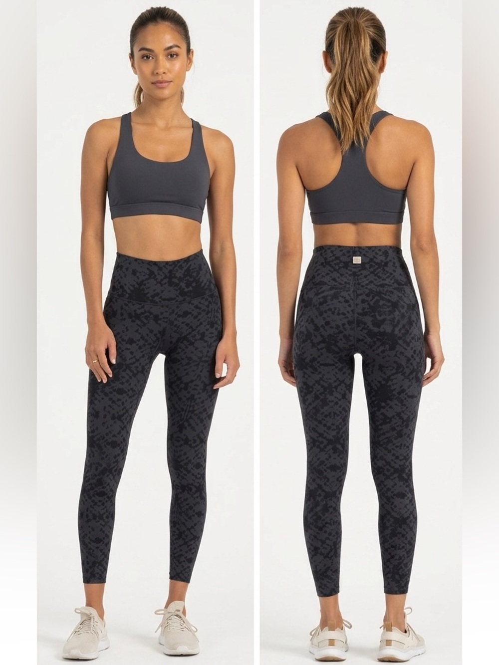 Vuori Studio Printed Legging, Charcoal Shibori